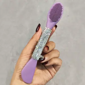 Dual-Head Mask Brush, High Aesthetic Sparkling Artificial Diamond, Portable Travel Bathroom Home Face Cleaning Tool, Cleansing Brush
