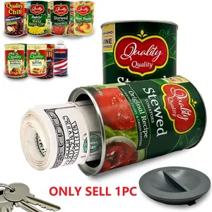 Hidden Safe Compartment Diversion Safe, Secret Stash Hiding Container, Kitchen Cupboard Hide Cash, Metal Storage Jar with Lock