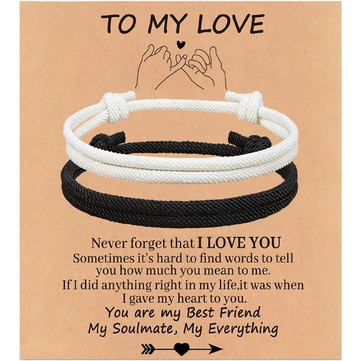 Matching Adjustable Rope Bracelet for Couples, Couple Bracelet Anniversary Valentines Day Birthday Christmas  for Him and Her