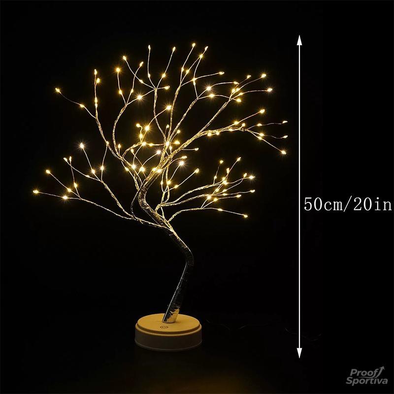 Exquisite Gold Leaf Tree Light with 72 LED Copper Wire String Lights Dual Mode Touch Switch for Valentine Room Bedroom Decorative Lamp