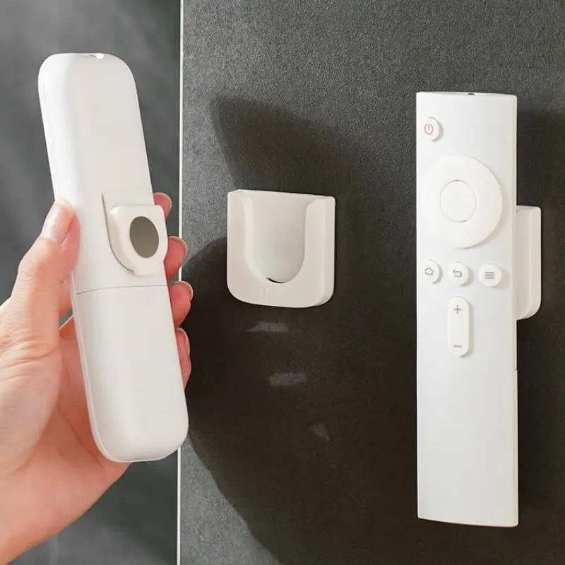 1/4pcMagnetic Remote Control Holder, Heavy Duty Self-Adhesive Wall Mount Organizer, No Drill Suction Hook for TV & AC Remote Storage