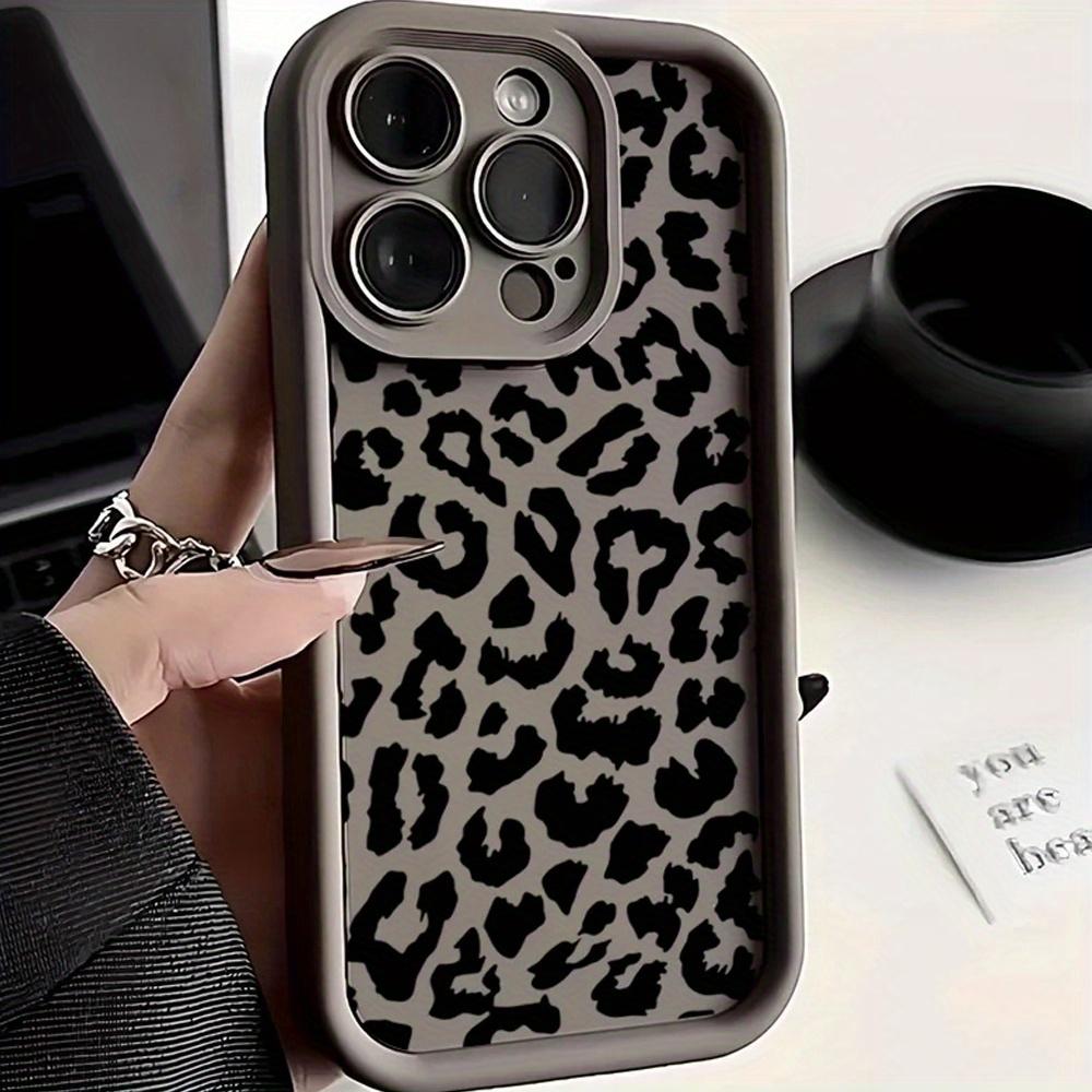 Phone Case - 1pc Black Leopard Print Trendy Brand Full Wrap TPU Phone Case Compatible with Iphone 16, 15, 14, 13, 12, 11 Pro Max, X, XR, XS, 8, 7 Plus