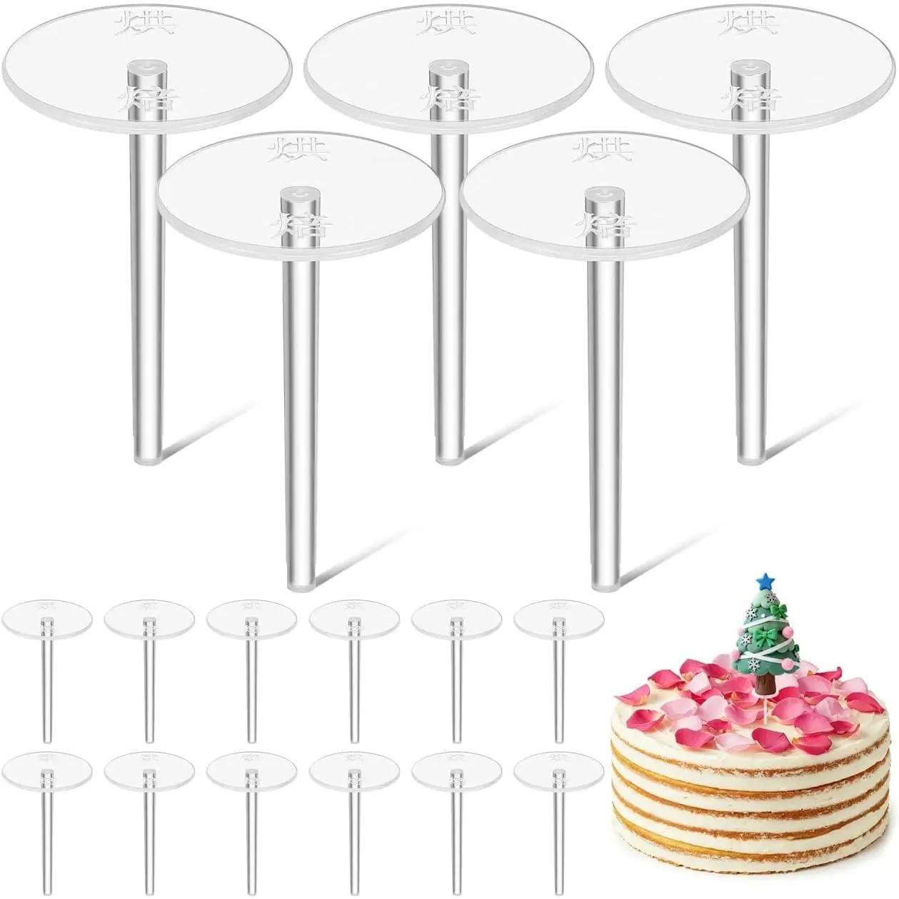 Cake  Base Decor Cake Topper Lifters Decor Fixing Base Plastic Nails for Birthdays Weddings