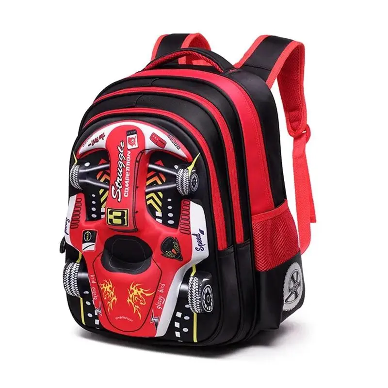 Unisex 3D Design Waterproof Lightweight Wheelless Car Backpack for Kindergarten Kids, Red-S/Blue-L Festive Party Bag for Gift Giving