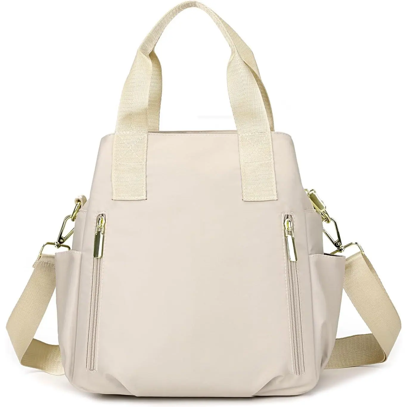 Light Triple Zip Crossbody Bags for Women | 3 Compartments, Casual Top Handle Handbags, Multi-pocket, Nylon Purse for College Work Travel