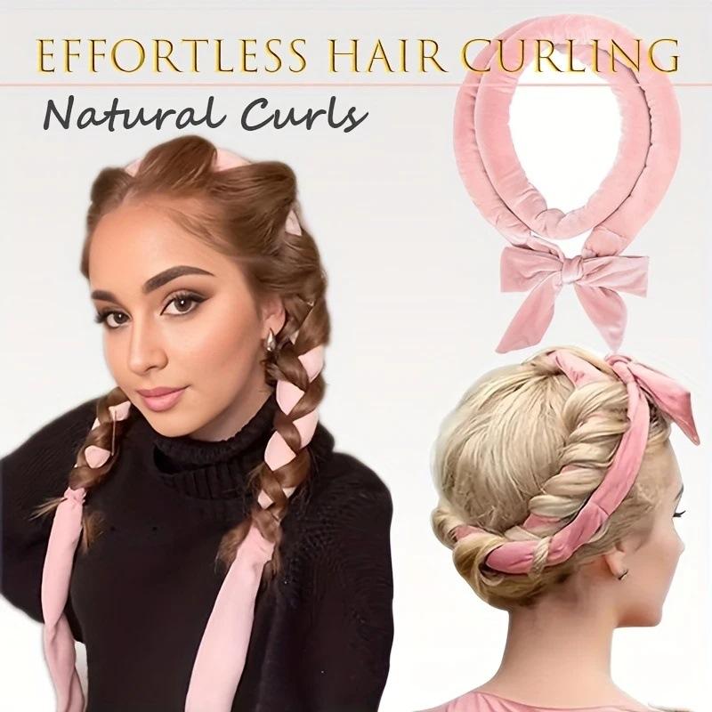 No-Heat Curler Set for Natural Sleep Curls, Simple Design Single Pack, Heatless Curling Set, Heatless Hair Curler