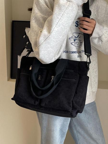 25 fall&winter Women's Casual Solid Color Zipper Crossbody Bag, Large Capacity Multi-pocket Design Adjustable Crossbody Shoulder Portable Shoulder Bag for Daily Used, Girl Fashionable Shopping Bag