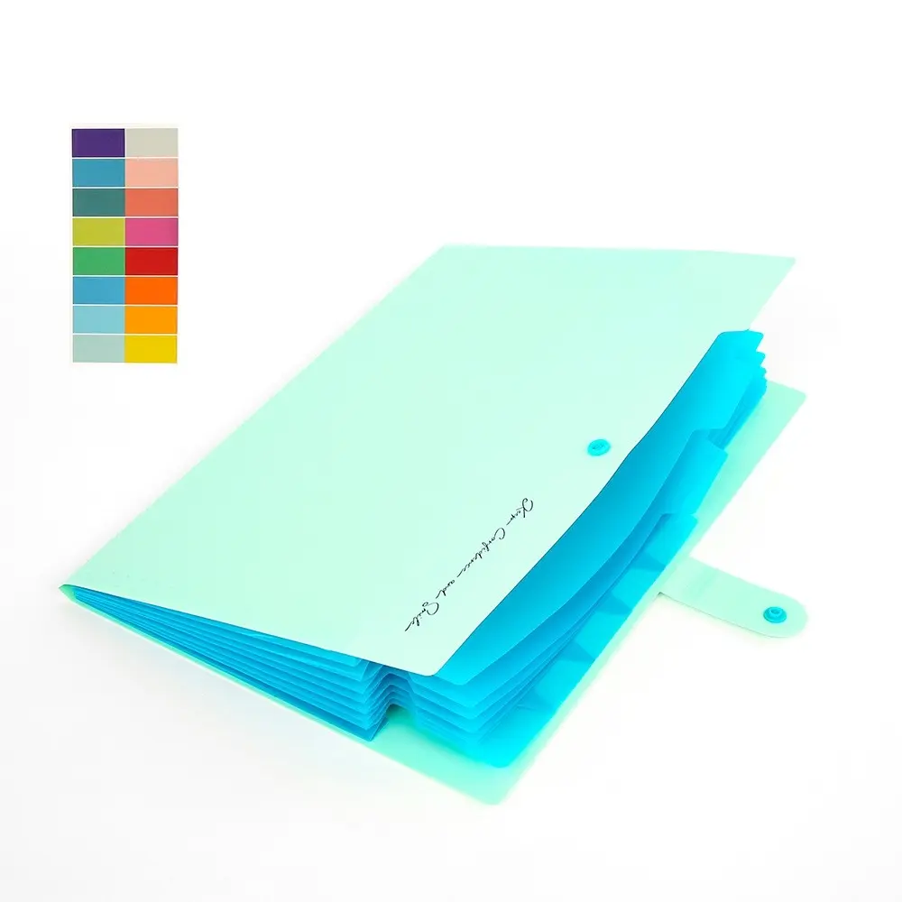 8 Pocket Expanding File Folder Organizer Student Test Paper Storage Accordion A4 File Bag with Labels Portable for Office Home School Back to School Great Gift Expandable File Folder
