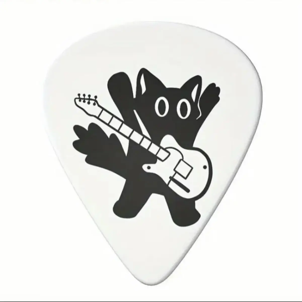 10-Piece Guitar Pick Set, Durable Casual Picks with Cute Cat Pattern and Keychain Holder, Compact for Acoustic, Electric & Bass