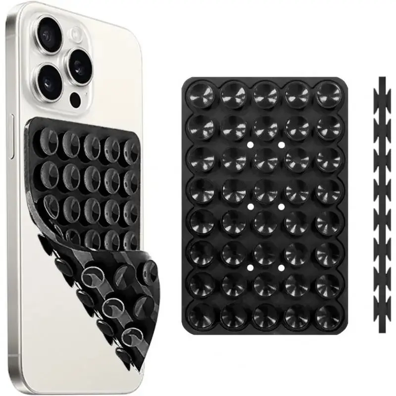 3 PACK Dual-Sided Silicone Phone Grip Holder, Cell Phone Holder, Compatible with iPhone and Android, Magnetic Stand for Selfies and Videos, Mirror Attachment for Enhanced Viewing, Magnetic Smartphone Holder, Phone Suction Pad