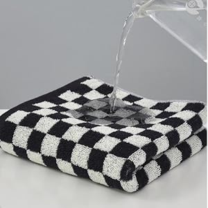 Hand Towels 5 Pack Cotton Face Towels Soft, Absorbent, and Decorative Checkered Design for Bathroom, Kitchen, Gym, and Spa 13 x 29 Inches for Any Occasion