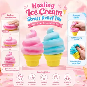 Ice Cream Squeeze Toy, High-End Sweet Cone Stress Relief Tool, Perfect for Relaxation, Ideal Gift for Anxiety Relief Enthusiasts