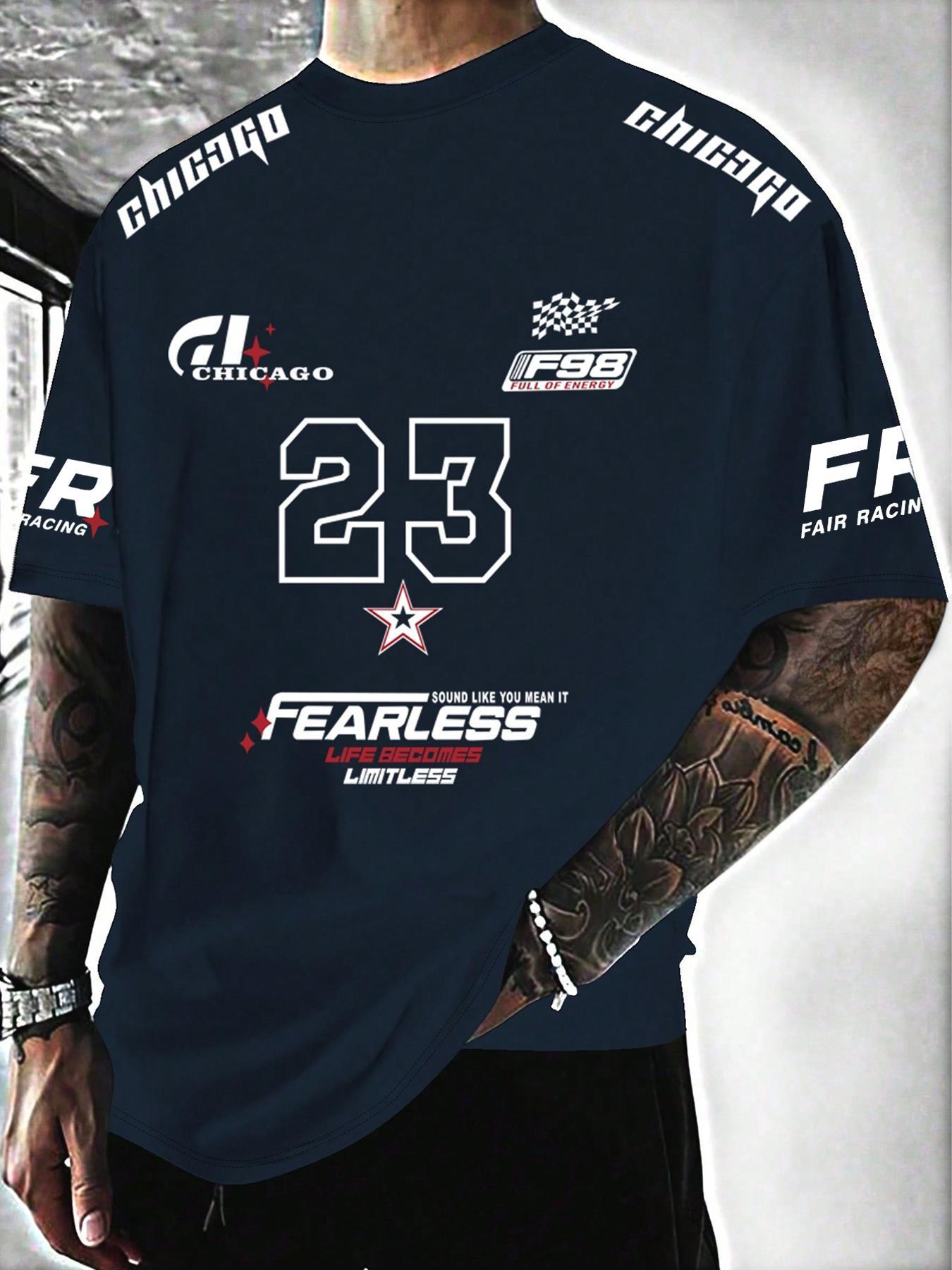 Unisex's Letter & Number Print Round Neck Tee, Regular Fit Casual Short Sleeve Crew Neck T-shirt for Daily Wear, Casual Graphic Design, Crewneck Streetwear, Casual Stylish Tee, Casual Style Tee