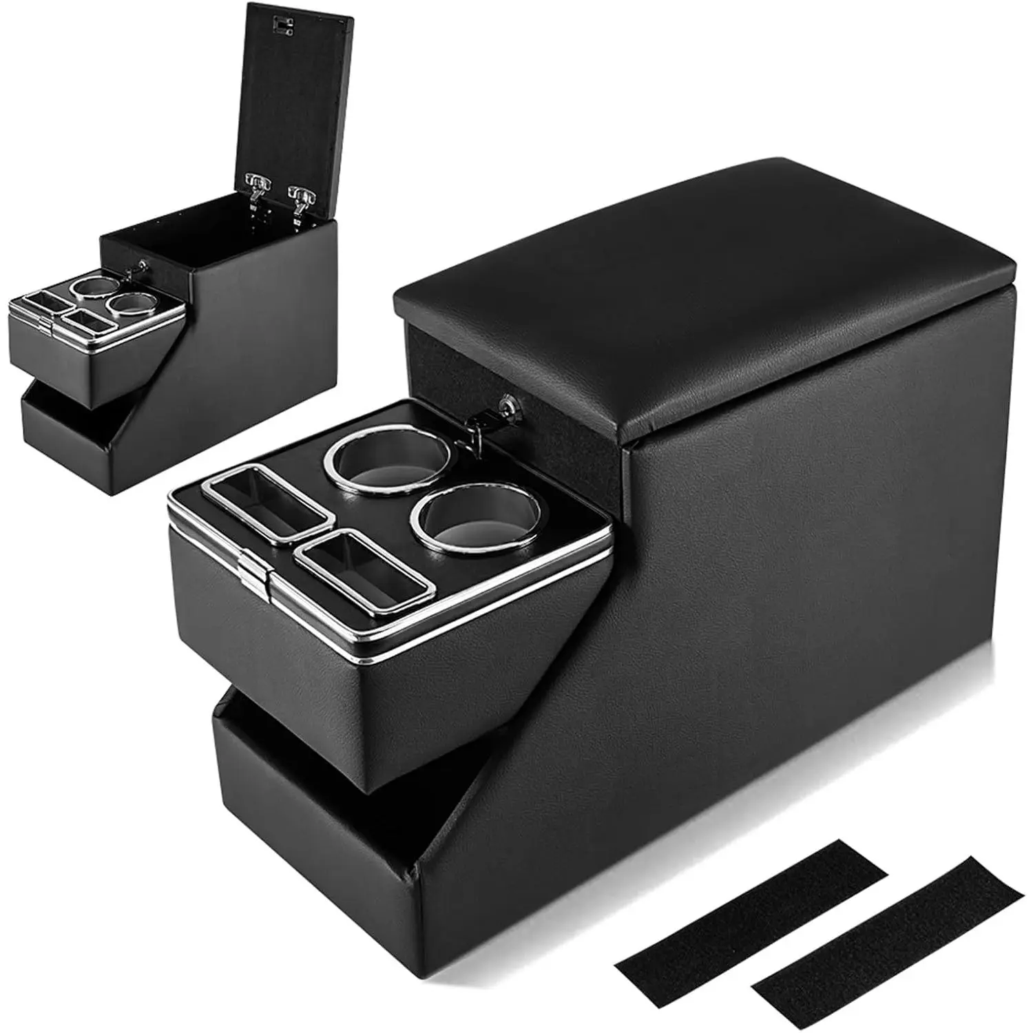 Center Console Organizer Between Seat for Minivans, SUVs, Middle Van Bench Organizer for Floor Console Organizer Storage Box with Locking Design