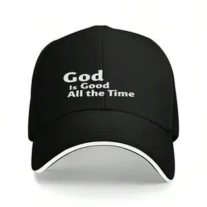 1pc Adjustable "God Is Good All The Time" Graphic Baseball Cap, Unisex Casual Daily Inspirational Printed Hat, Suitable For All Seasons