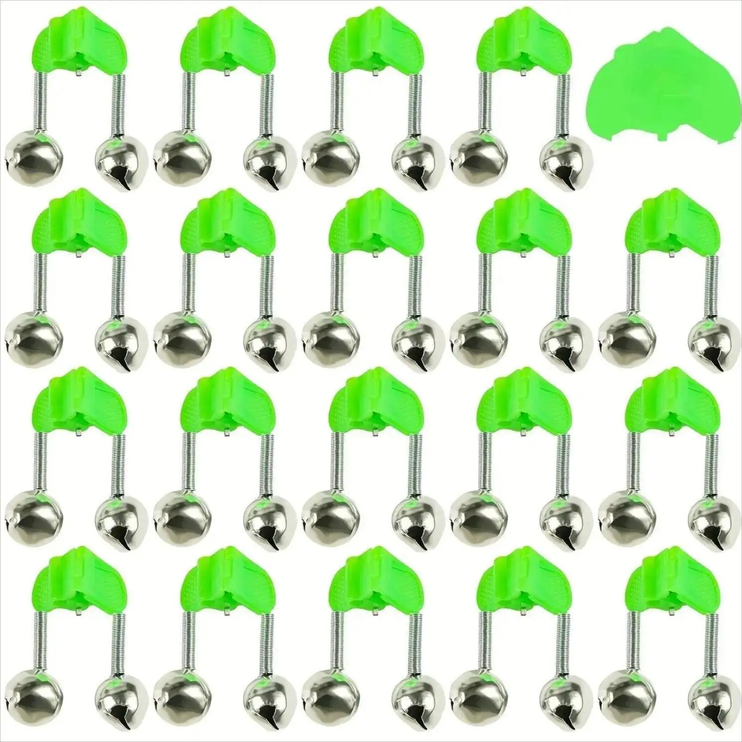 20/50/100 Pcs Double Ring Fishing Bells with Plastic Clips, Portable Fishing Alarm Bells, Practical Outdoor Fishing Accessories