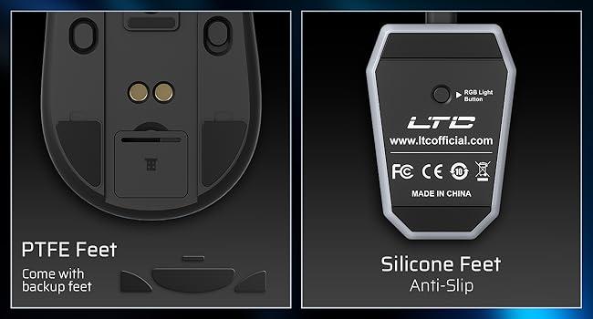 LTC GM022 Ultralight 3-Mode Wireless Gaming Mouse with RGB Charging Dock, PAW3395 26K DPI Sensor, 55G Lightweight Ergonomic Bluetooth Gaming Mouse, 5 Programmable Buttons, 80 Million Click Switch LTC GM022 Ultralight 3-Mode Wireless Gaming Mouse with RGB Charging Dock, PAW3395 26K DPI Sensor, 55G Lightweight Ergonomic Bluetooth Gaming Mouse, 5 Programmable Buttons, 80 Million Click Switch
