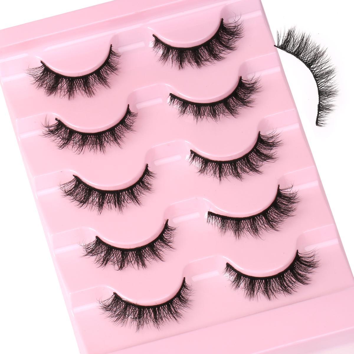 Fluffy False Eyelashes Cluster, Wispy Natural Look Cluster Lashes, Fluffy Curling Eye Makeup Strip Lashes for Women & Girls, High Quality Eyelashes, Wispy Eyelash Clusters, Cosmetic