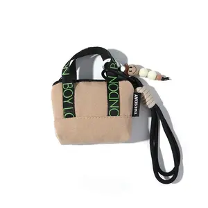 Mini Dopaamine Pink Handbag Earphone Case Storage Box Data Cable Protective Cover Organizer Coin Card Holder Fashionable