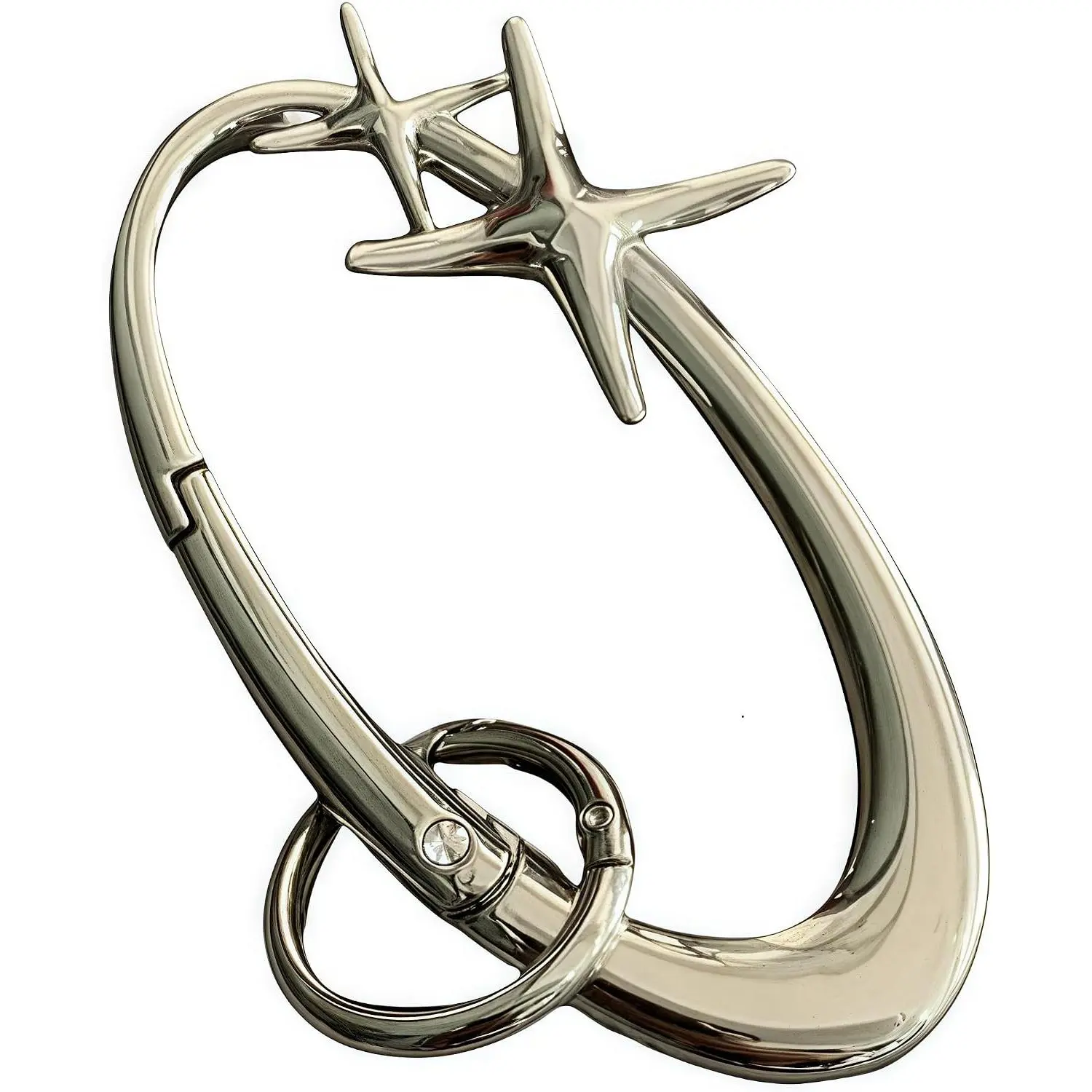 Starlight Y2K Metal Heavy Shiny Carabiner Belt Loop Accessory Belt,  Carabiner ,Matte Chrome Karibiner,  her