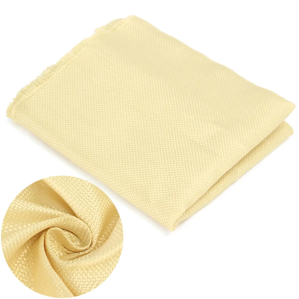1PC 100cm*30cm 200gsm Kevlar Fabric Woven Aramid Fiber Cloth Plain Color Yellow