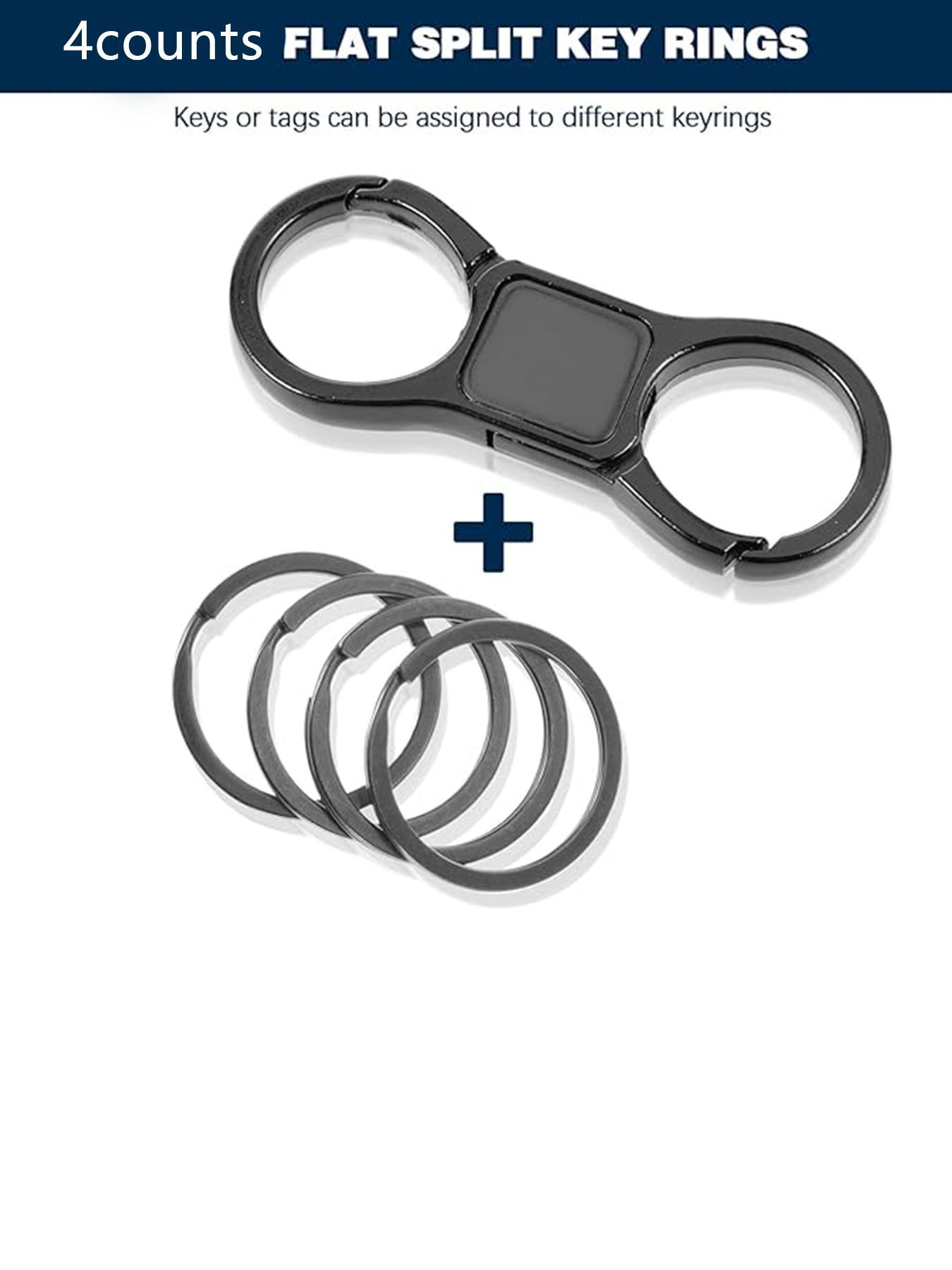 Key Chain Quick Release Spring with 4 Key Rings, Durable Car Keychain Organizer for Men and Women, Key Ring Organizer for Multiple Keys