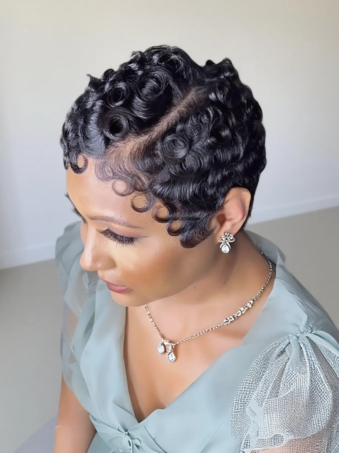 Short Pixie Cut 13x4 Lace Frontal Human Hair Wig Curly Wave for Women Pre-plucked with Baby Hair