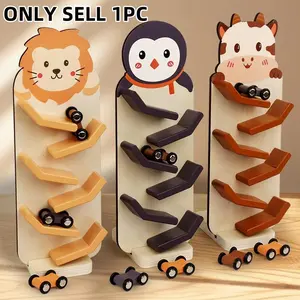 Montessori Wooden Toy Set, Visual Tracking Training Multilayer Slide, Ideal Stem Gift for Kids Ages 3-6, Perfect for Holidays & School Seasons