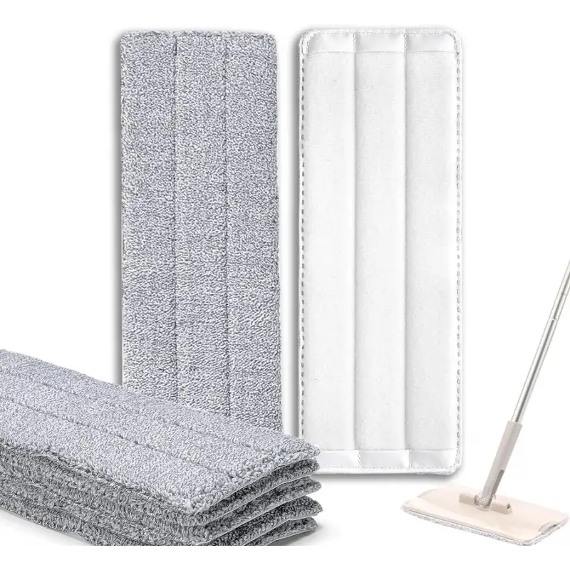 Microfiber Cleaning Pads Compatible with Squeeze Flat Mop (6 Pack), Washable and Reusable Microfiber Mop Pads for Floor Cleaning