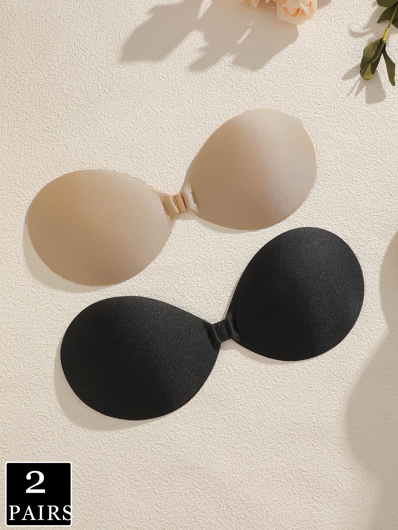 Women's Solid Buckle Front Silicone Bra, Casual Basic Invisible Strapless Bra, Women's Lingerie Accessories for Daily Wear, Underwear