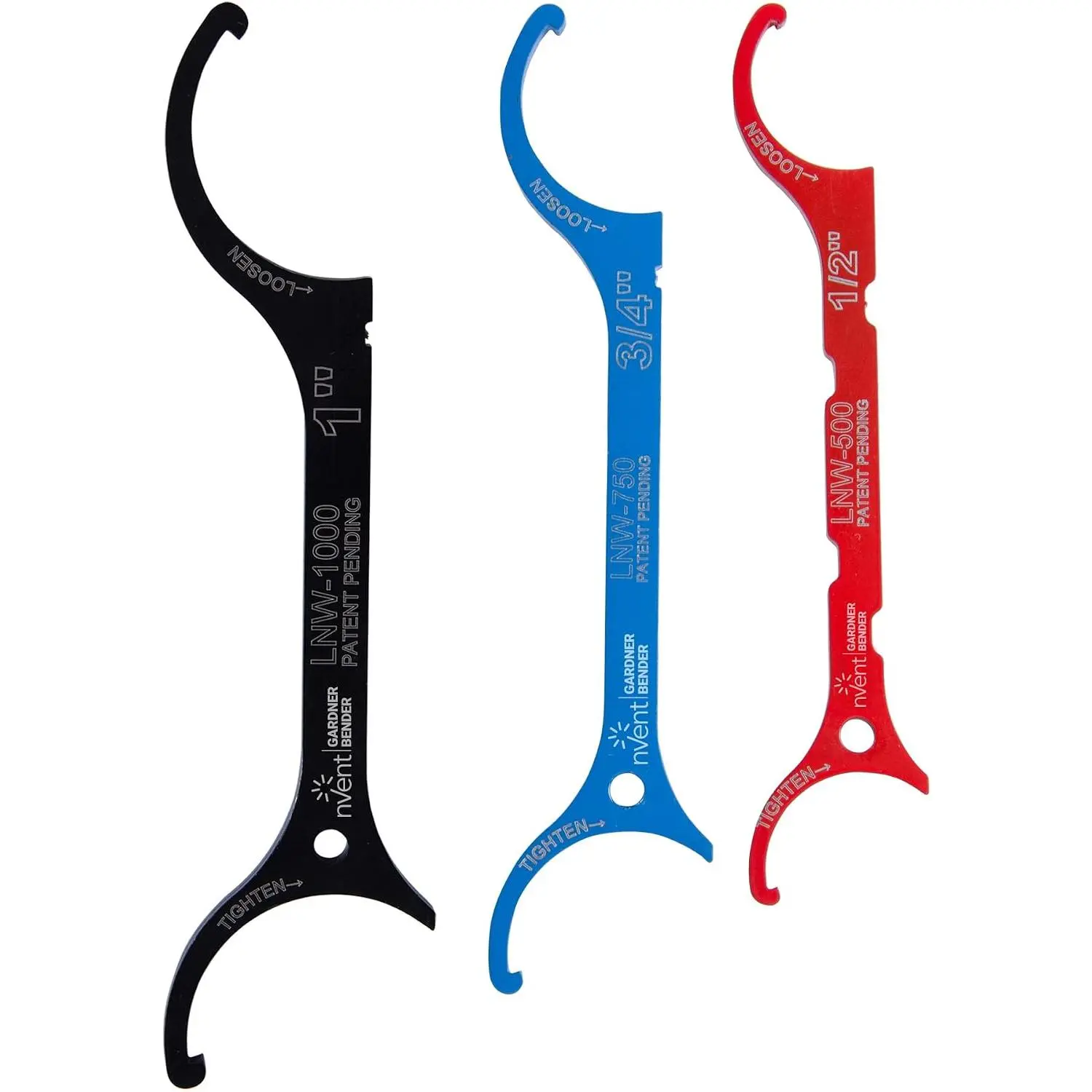 Gardner Bender LNW-3PC LNW locknut wrench, Assorted | For 1/2 in, 3/4 in, and 1 in UL Locknuts, Thin Steel Construction (Formerly: Gardner Bender)