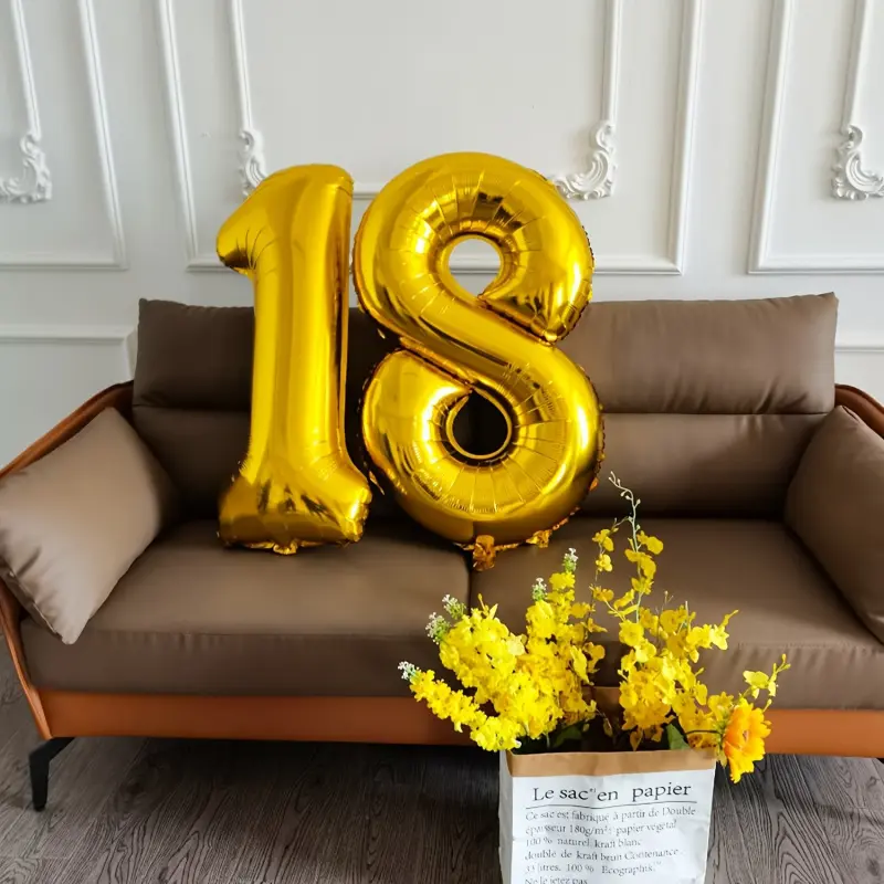 32inch Black Number 18 81 Balloon Giant Foil Helium Balloon Suitable for 18th 81st Birthday Party Decoration Anniversary
