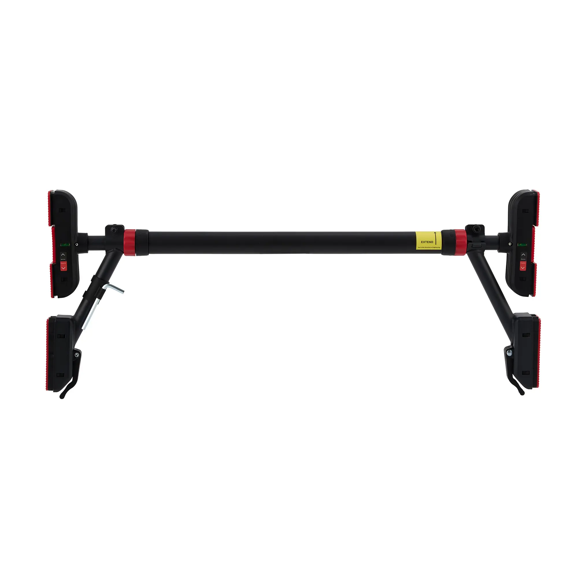 Doorway Pull Up Bar with Built-In Level Meter and Anti-Slip Pads, No-Drill Tension Mount Fits 28-38" Door Frames for Home Gym, 440 lbs Capacity