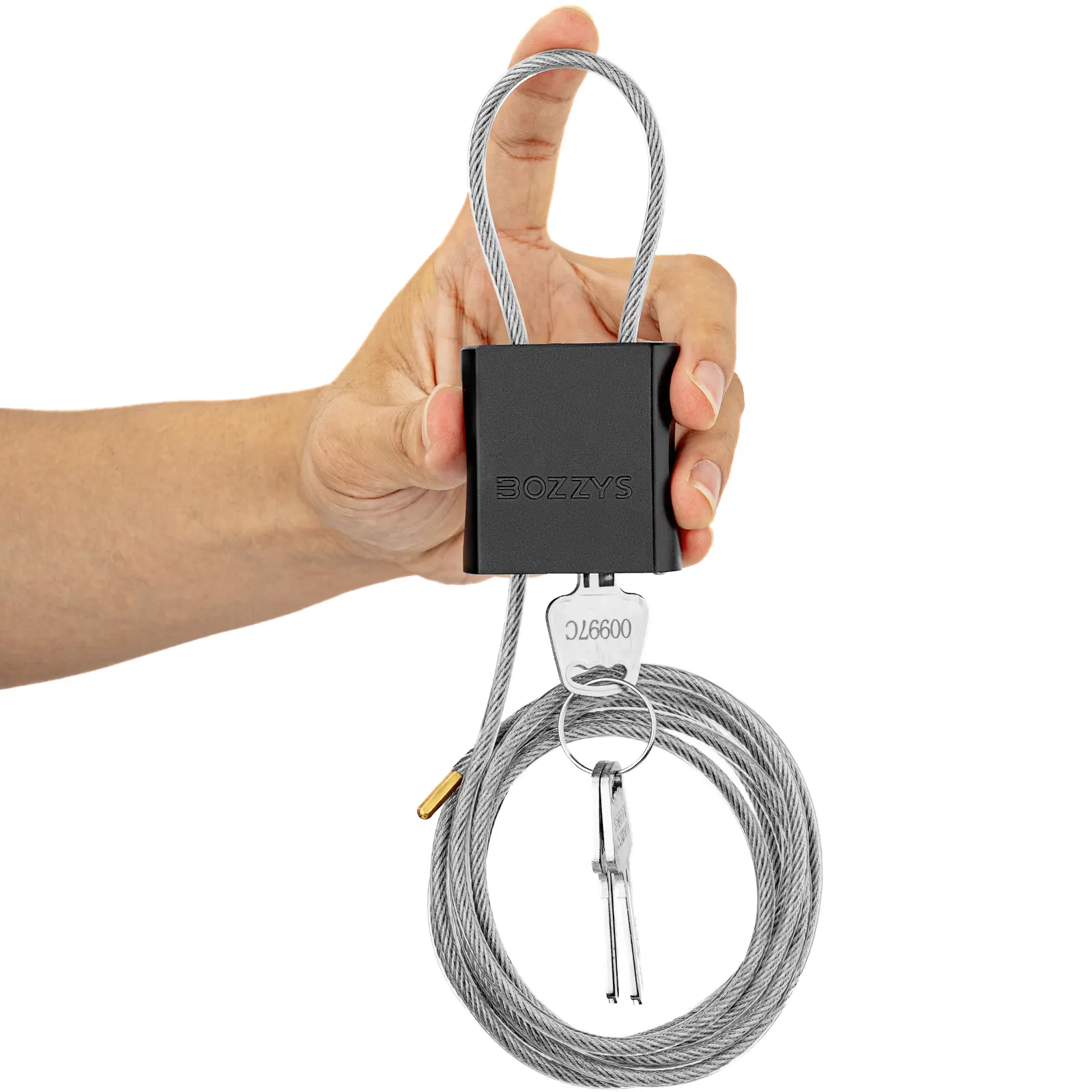 BOZZYS Black Adjustable Security Cable Lock with 3 Keys, Reusable Steel Wire Lock for Bicycle, Locker, Gate, Cabinet, Storage & Outdoor Use
