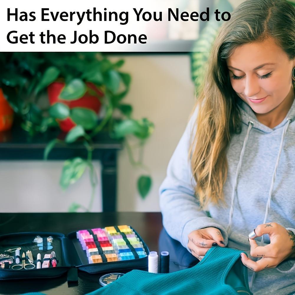 Portable Canvas Sewing Kit Set, Multi-Functional Needle Case with Storage Bag, Compact Travel Set, Quick Repair, Sewing Tool Box, Needle Crafts Kit