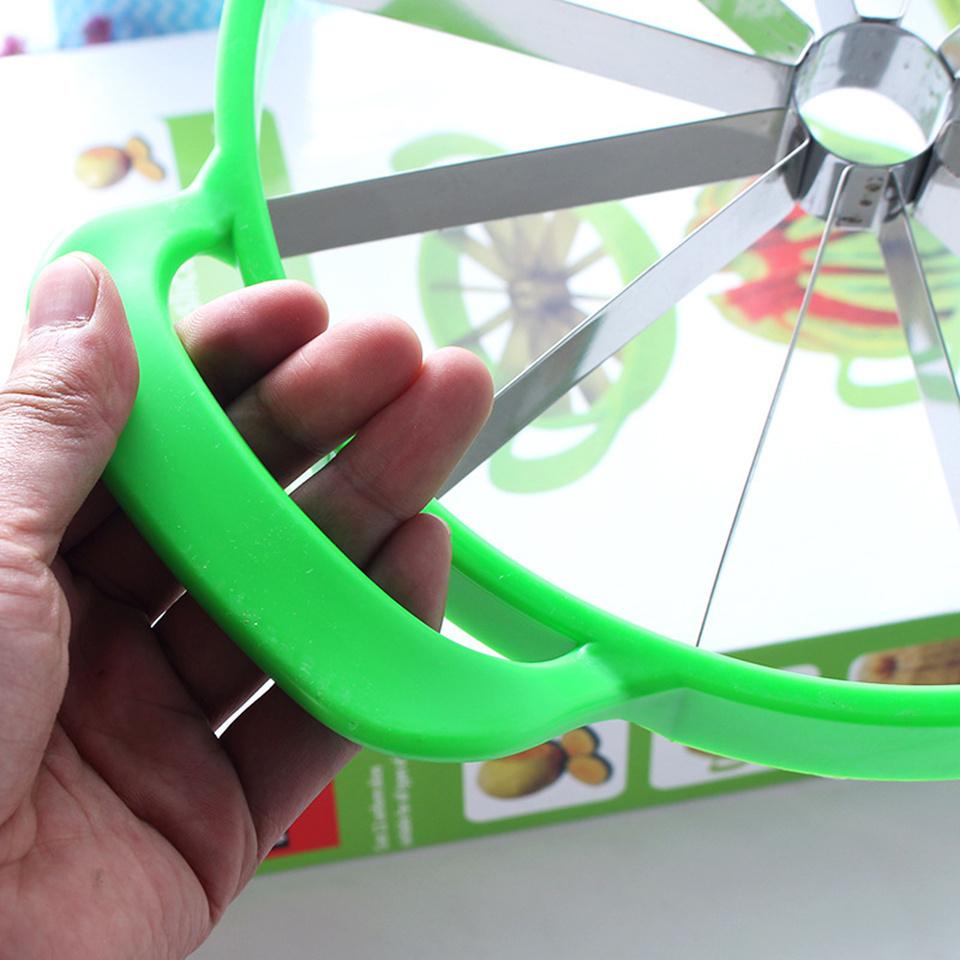 Easy-Grip Stainless Steel Manual Fruit Vegetable Slicer, Vegetable Cutting Slicer, Large Cutter for Perfect Watermelon Cantaloupe Slices, Ideal Kitchen Utensils for Home Use