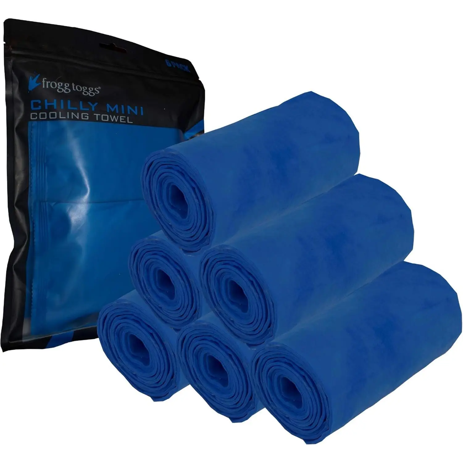 FROGG TOGGS Chilly Mini Cooling Neck Towel, 6 count, 29"x3"