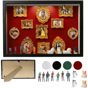 DIY Mini Gold Frames Silhouette Box Kit, Gold Miniature Museum & Figurines Shadow Box Frame |   Personalized Memory Collage for Anniversary, Wedding, Birthday |   Gift-Ready Home Decor 2026 (A Style)