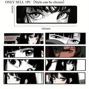 1PC Dark Delicate Anime Eye Makeup Character Sticker - For notebooks, backpacks, digital products. Full of eerie delicate anime vibe, add personalized logo. A favorite decor for dark anime art style lovers!