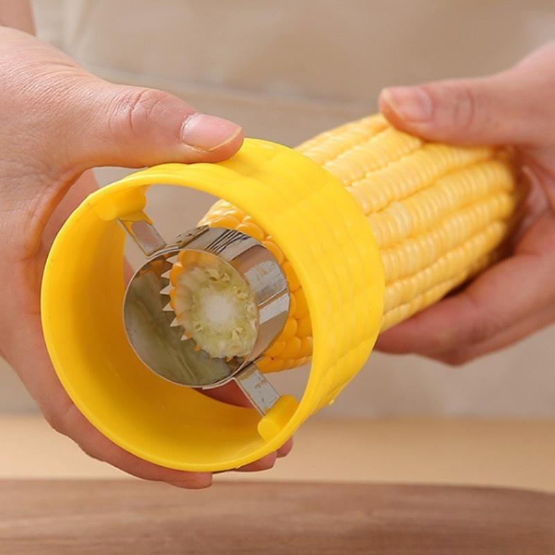 Non-Slip Handle Safe Efficient Corn Sheller Multi-Functional Rustproof Kitchen Tool Creative Corn Kernel Stripper Salad Prep Helper Labor-Saving Hand-Protective Home Corn Peeler Convenient Durable Corn Removal Tool Kitchen Gadgets