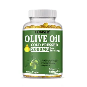 Olive Oil Extra Virgin 2000mg - with Omega-9, Omega-6, Palmitic Acid, Supports Heart Health - 60 Softgels