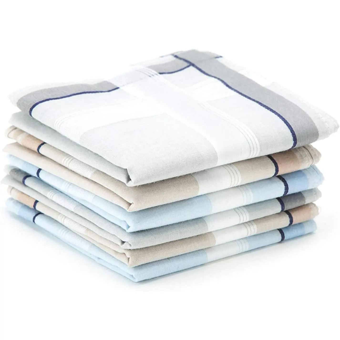100% Cotton Men's Handkerchief 6 Piece Gift Set | Ultra-Comfortable Daily Feel,Highly Absorbent for Face,Nose & Sweat,Machine Washable & Reusable To Cut Waste