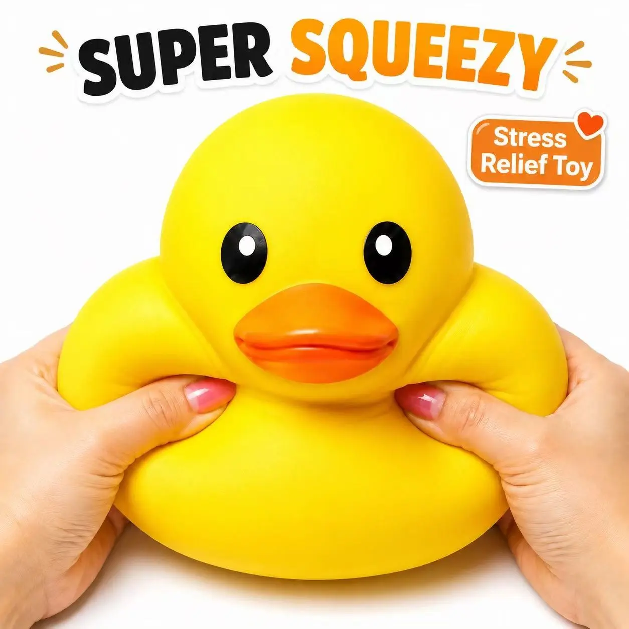 Giant Duck Stress Relief Toy, Soft Tpr Material, Slow Rise, Pressure Relief for Kids & Adults, Cute Desktop Toy