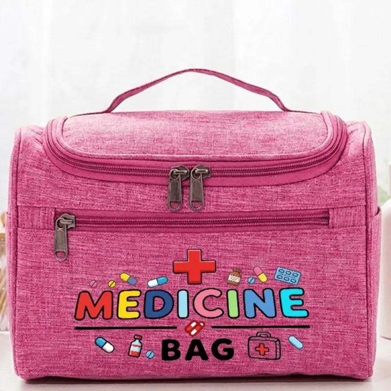 Portable Large Capacity Travel Toiletry Bag, Multi-Pocket Medical and Cosmetic Organizer, Hanging Design, Perfect Gift for Mom and Elderly, Toiletries Bag