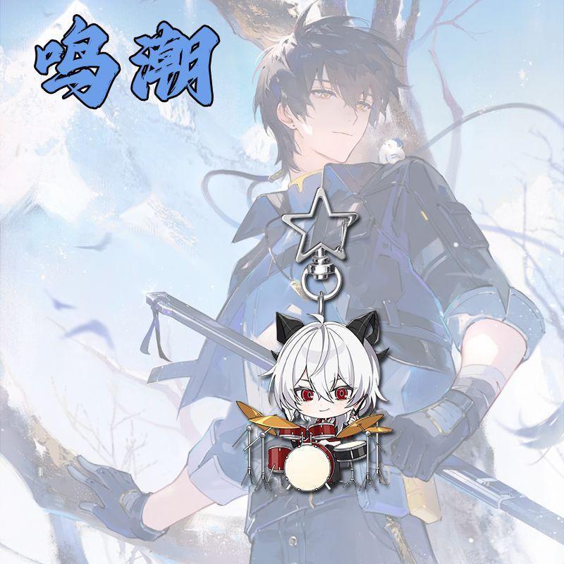 Anime Ciaccona Carlotta Wuthering Waves Q-version Star KeyChain Key Chain Pendant Kawaii Figure Acrylic Keyring Birthday Gifts