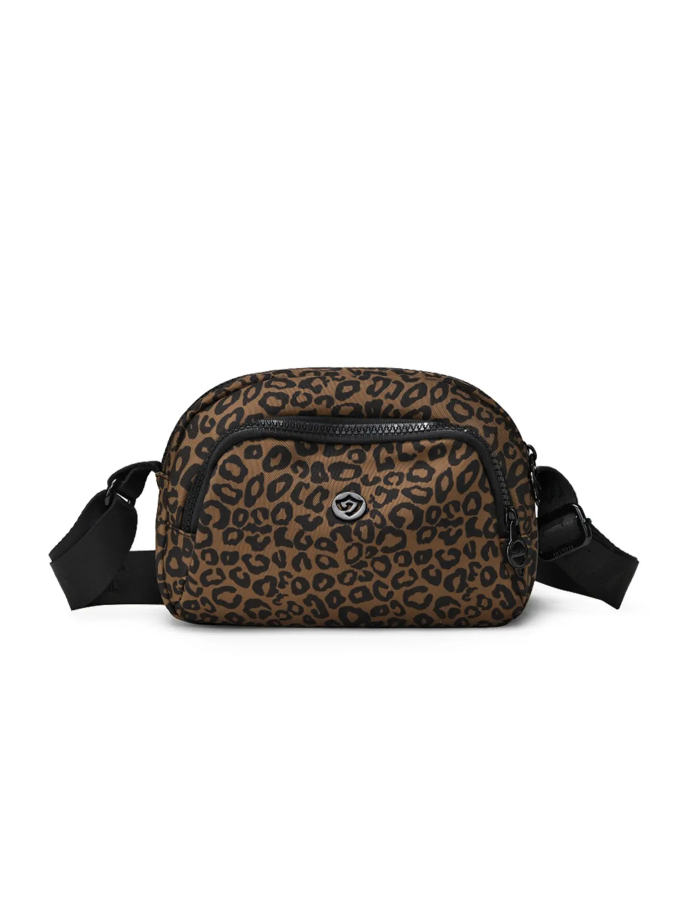 Retro fashion leopard-print crossbody bag, multi-compartment design for convenient storage, adjustable shoulder strap, lightweight and casual single-shoulder bag, suitable for sports, walking, and daily outings.