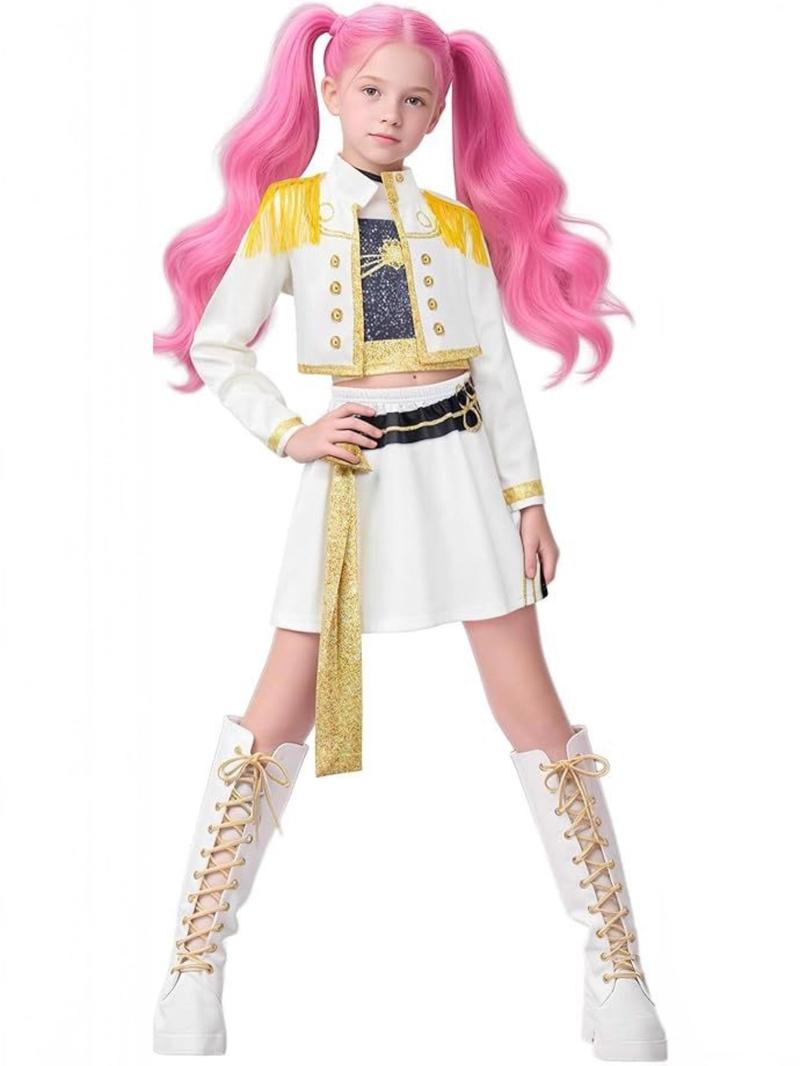 Viral Kpop Demon Hunters Costume for Girls | 3-Piece Dance Set for Halloween, Music Festival & Stage Performance | Trendy Kpop Concert Outfit Viral Kpop Demon Hunters Costume for Girls | 3-Piece Dance Set for Halloween, Music Festival & Stage Performance | Trendy Kpop Concert Outfit