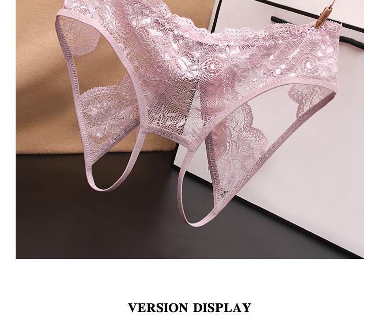 Sexy Women's Seamless Transparent Lace Low Waist Plus Size Crotchless Hollow Out Easy Wear Triangle Panties Womenswear Bridal