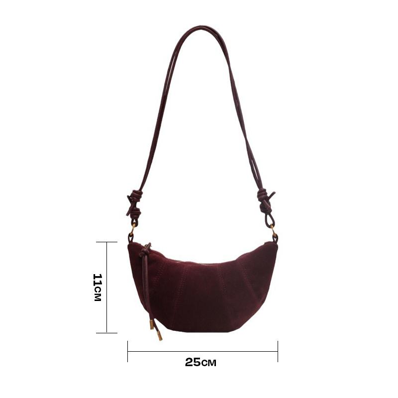 KatchMe Women's Vintage Solid Color Suede Crescent Shoulder Bag, Classy Zipper PU Crossbody Bag with Inner Pocket, Casual Bags for Fall & Winter KatchMe Women's Vintage Solid Color Suede Crescent Shoulder Bag, Classy Zipper PU Crossbody Bag with Inner Pocket, Casual Bags for Fall & Winter