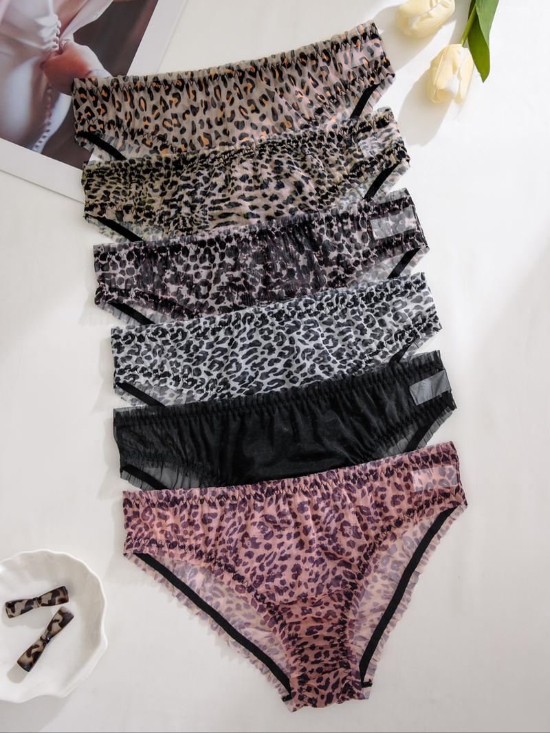 Women's Leopard Print Panty, Soft Comfy Breathable Knicker for Daily Wear, Soft And Breathable Women's Underwear for Summer, Fashion Comfy Underwear
